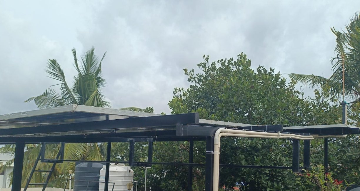 Solar Canopy Frame, Karamana installed by Soltech Power Solutions at Karamana, Thiruvananthapuram
