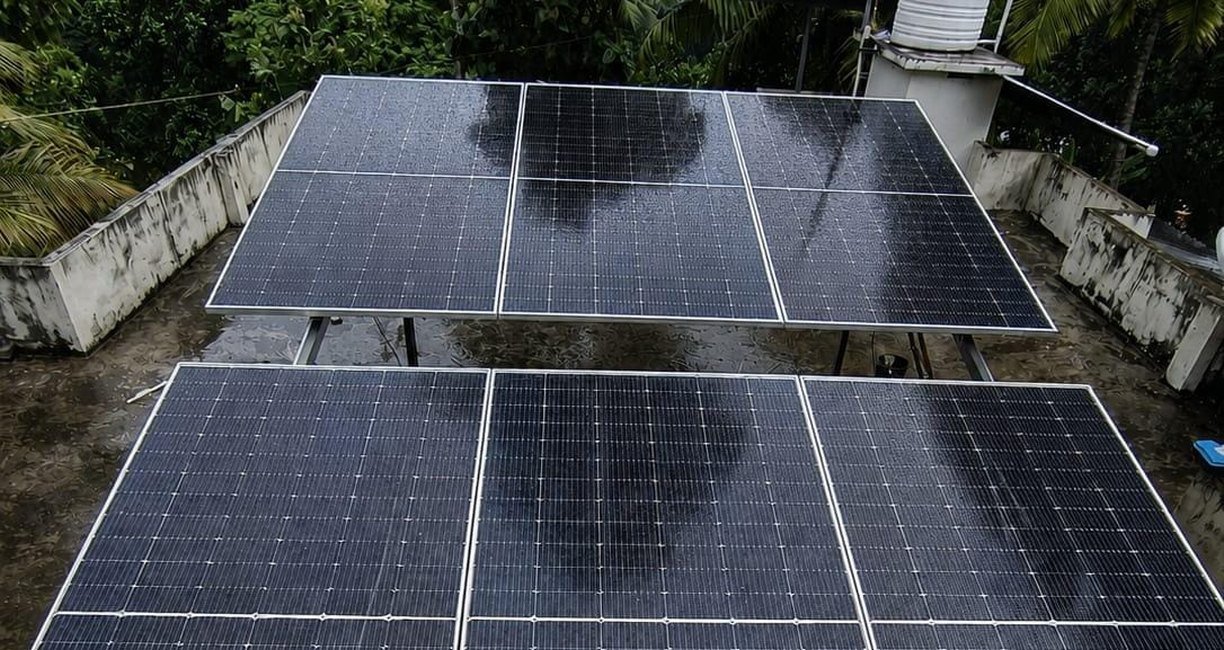 Terrace Solar Array, Pallimon installed by Soltech Power Solutions at Pallimon, Kollam